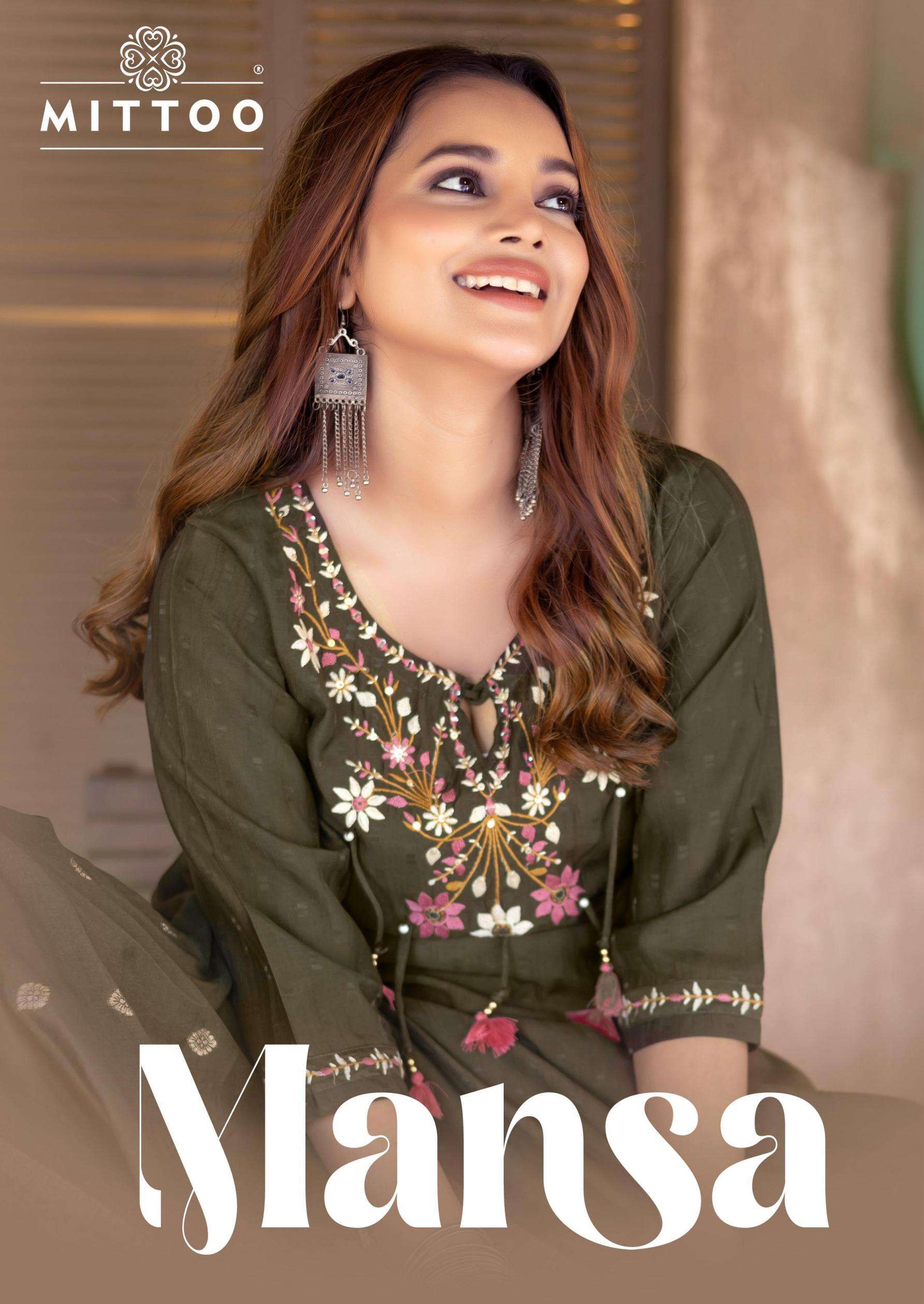 MITTOO PRESENTS MANSA VOL-1 VISCOSE WEAVING READYMADE STYLISH KURTIS CATALOG WHOLESALER AND EXPORTER 