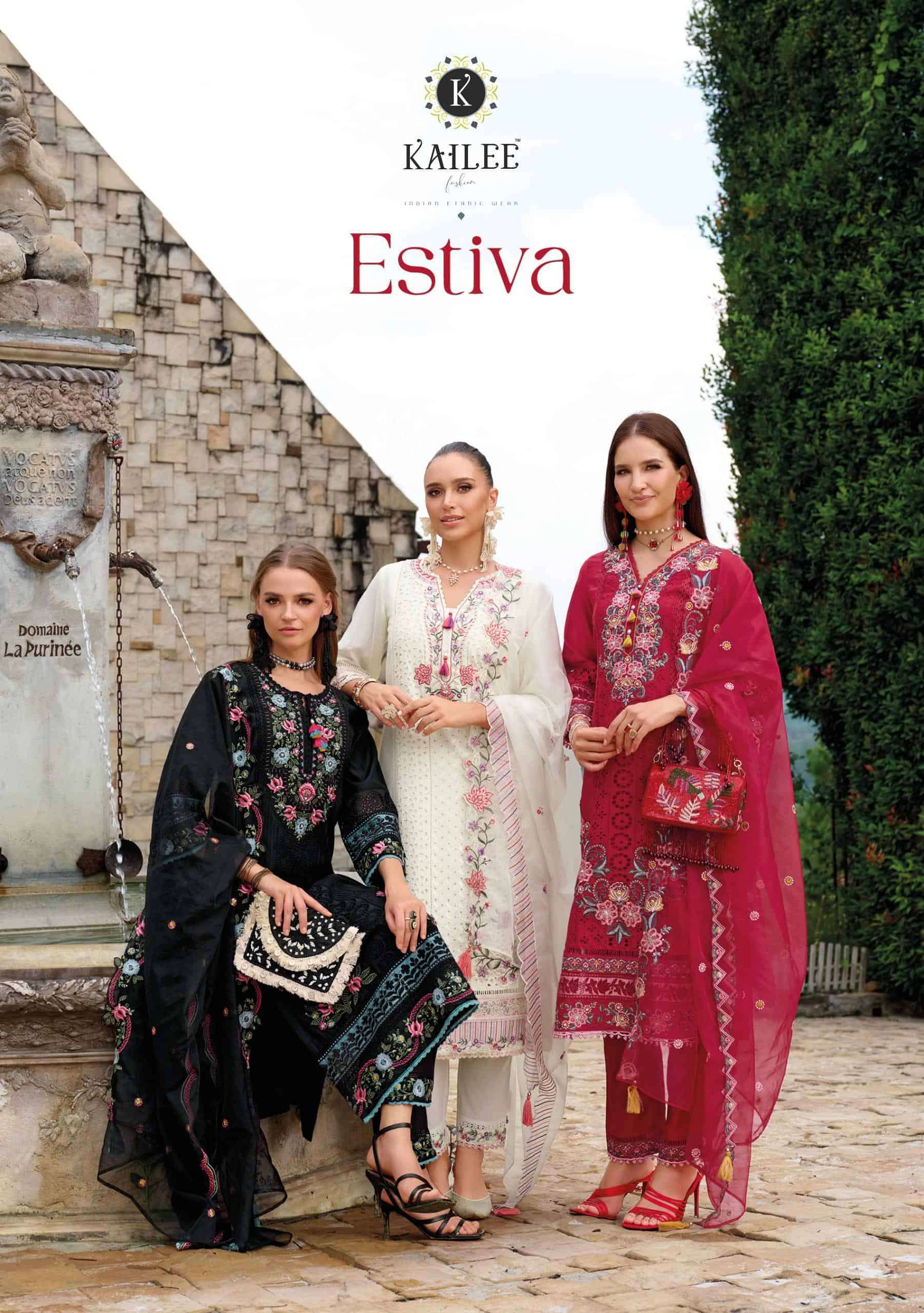 Kailee presents Estiva Designer Straight Style kurtis with pant and dupatta collection