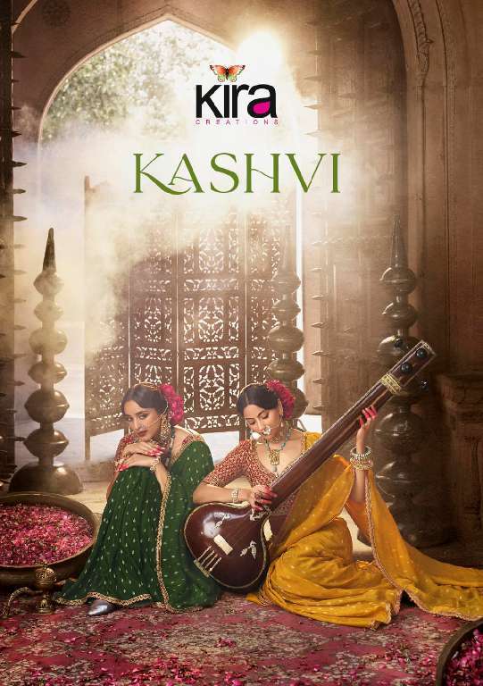 Kira Creation Presents Kashvi Wholesale Pure Viscous Crepe With Hand Dying And Butti Festival Wear Sarees Catalog wholesaler And Exporter 