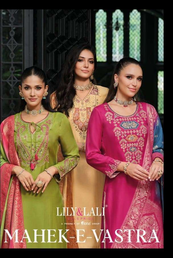 Lily And Lali presents Mahek E Vastra Festival Wear Designer 3 Piece kurtis catalog collection