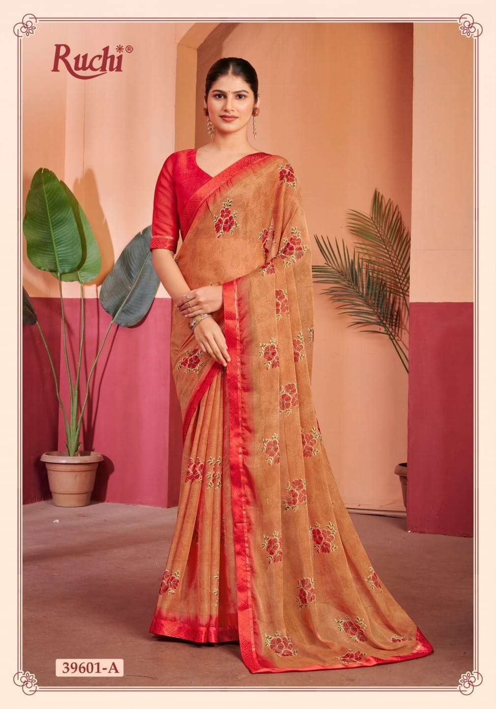 Ruchi sarees presents Simayaa Vol-28 Printed Chiffon Saree Catalog Wholesale 