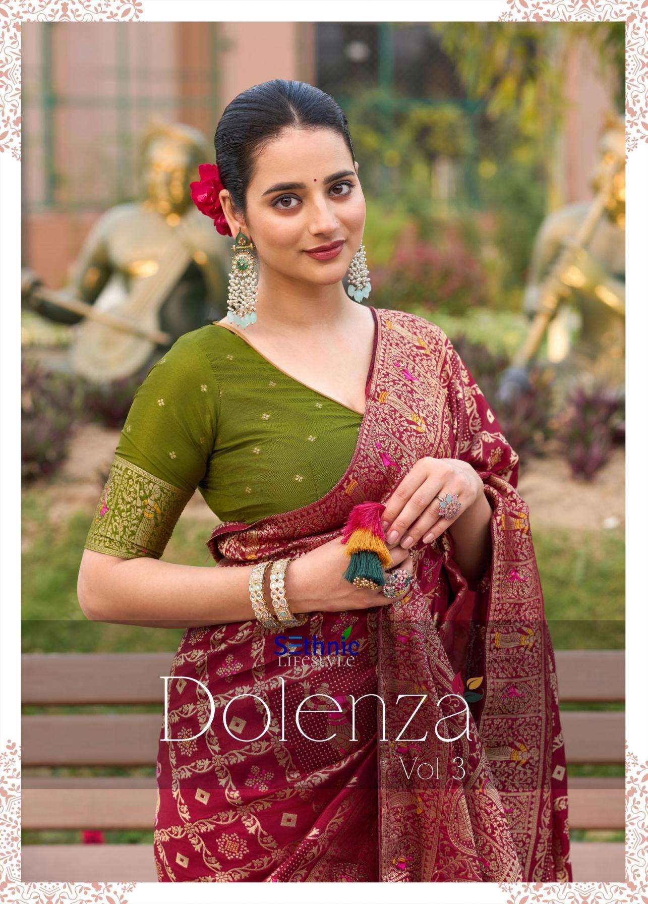 sethnic lifestyle presents dolenza vol 3 dola silk wedding sarees catalog