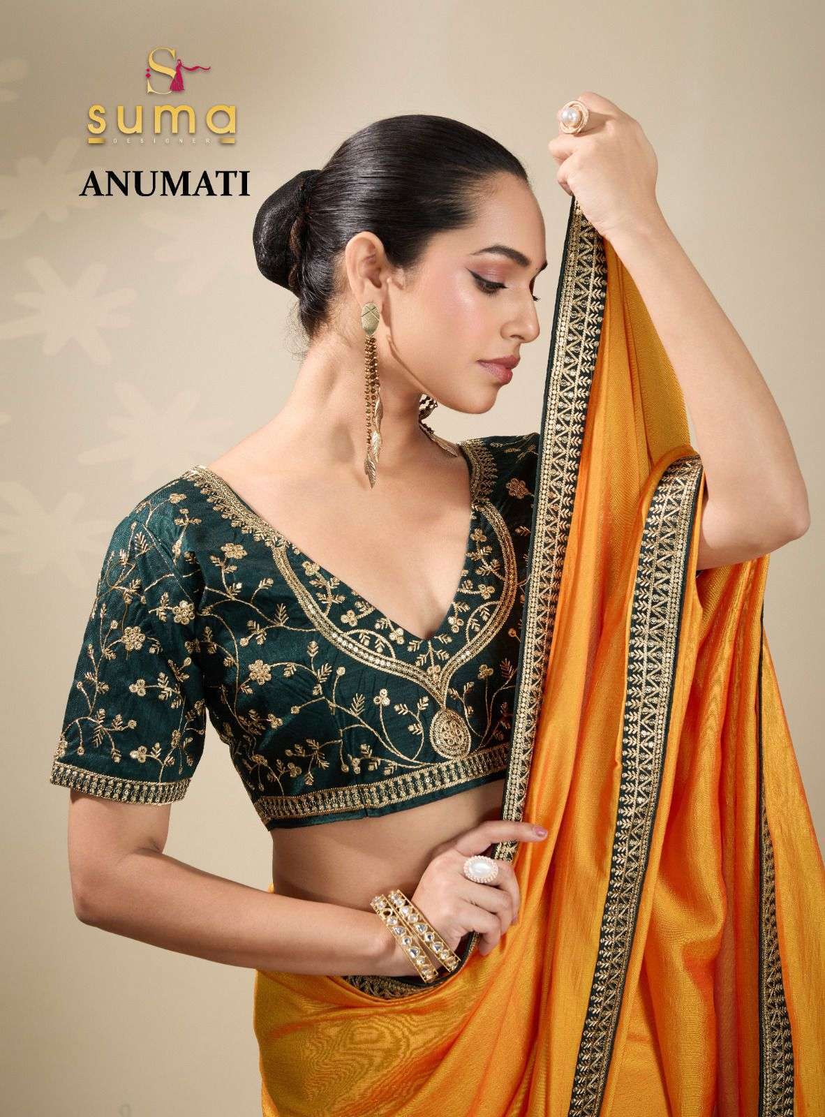 Suma presents Anumati 9001 To 9009 Vichitra Silk Saree Catalog Wholesaler