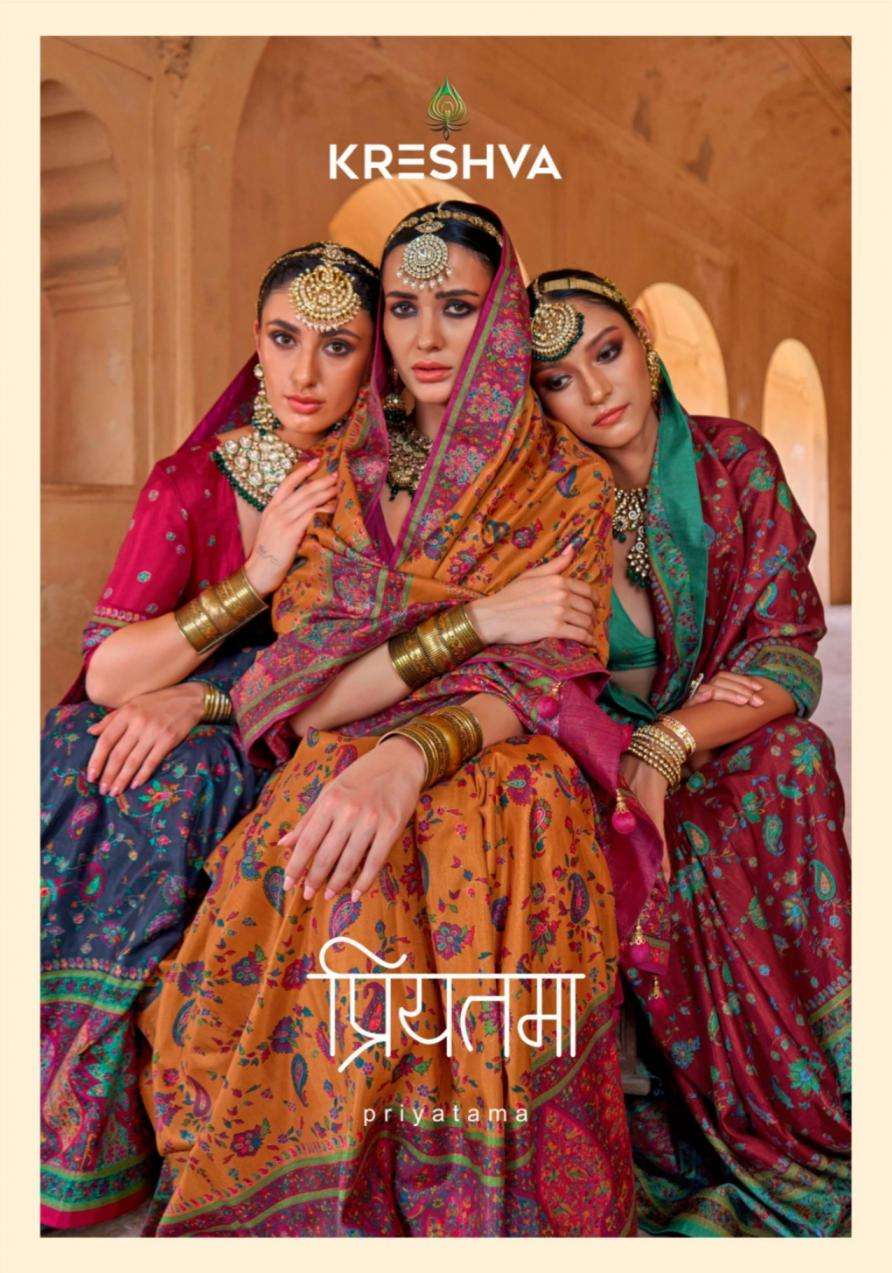 kreshva presents priyatama silk exclusive designer sarees