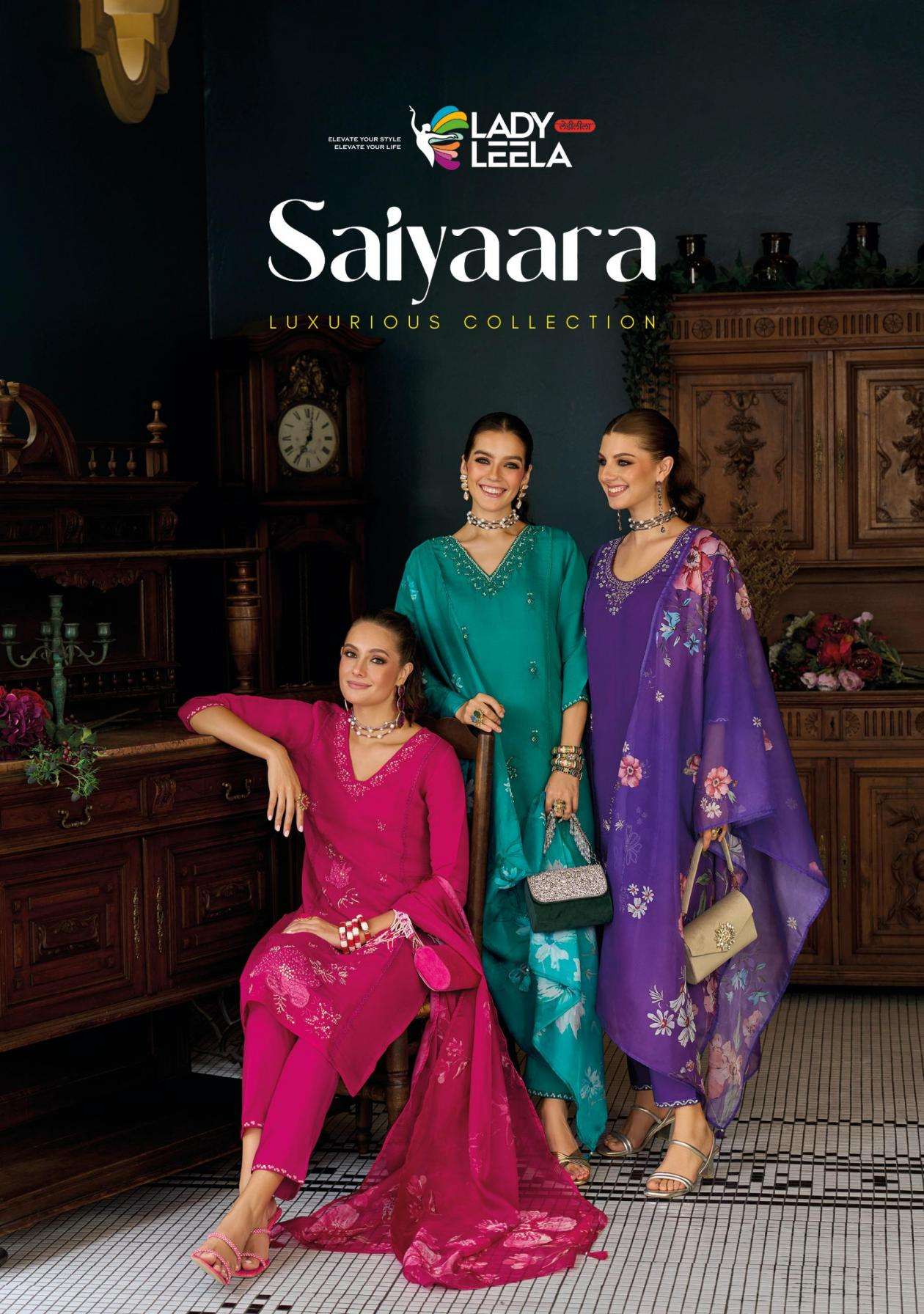 LADY LEELA PRESENTS SAIYAARA VISCOSE MUL CHANDERI KURTI WITH BOTTON AND DUPPATA CATALOG WHOLESALER AND EXPORTER IN SURAT