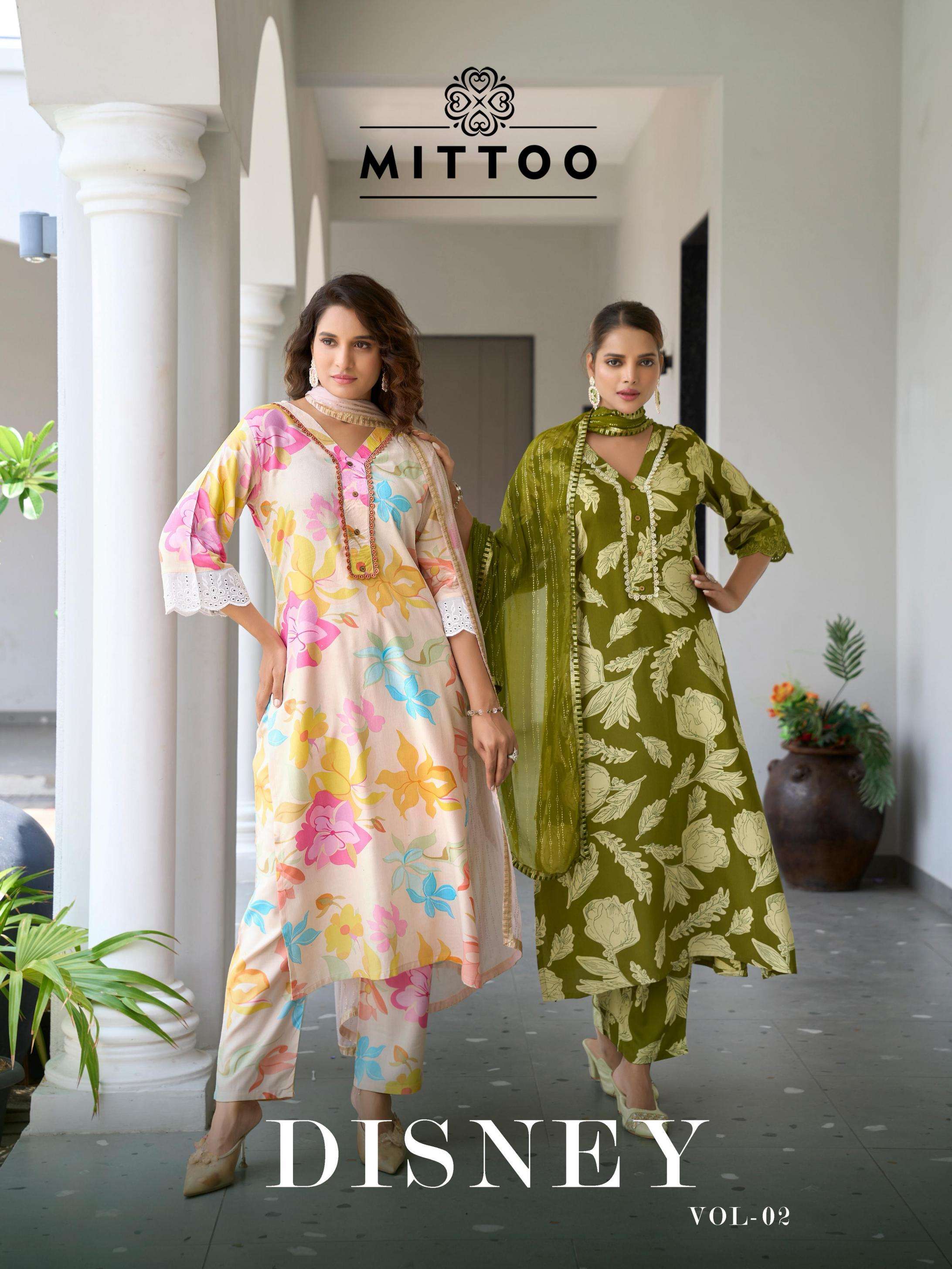 Mittoo Presents Disney Vol-2 Rayon 3pcs Readymade Kurtis Catalog Wholesaler And Exporter 