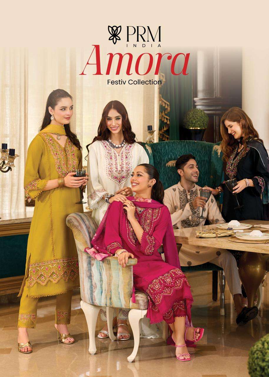 PRM PRESENTS AMORA ROMAN SILK DESIGNER KURTIS CATALOG WHOLESALER AND EXPORTER 