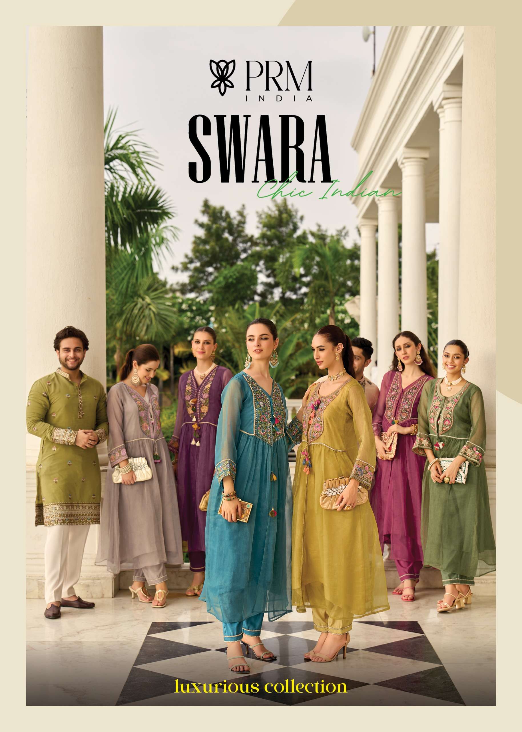 PRM PRESENTS SWARA PURE CRUSE ORGENJA DESIGNER KURTIS CATALOG WHOLESALER AND EXPORTER 
