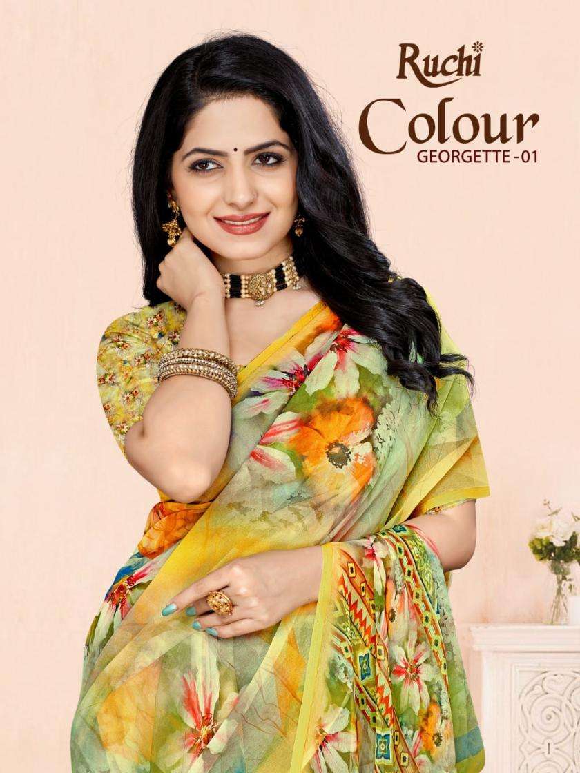 Ruchi Presents Colour Georgette Vol-1 Georgette Best Saree Catalog Wholesaler And Exporter 