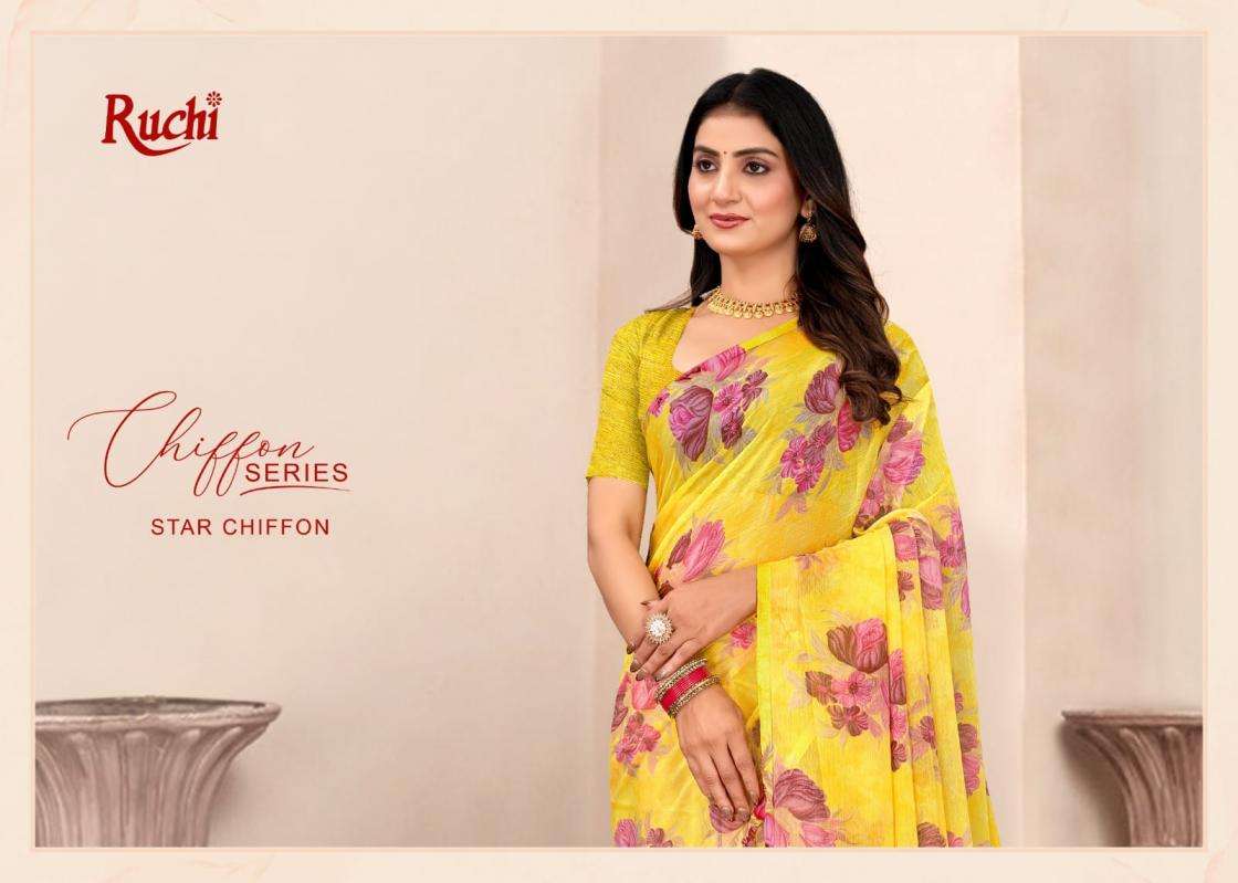 ruchi sarees presents star chiffon vol 204 hit design chiffon saree wholesaler
