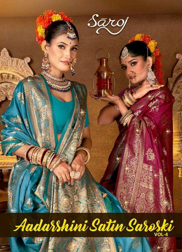 Saroj presents Aadarshini satin saroski vol 4 Satin silk saree