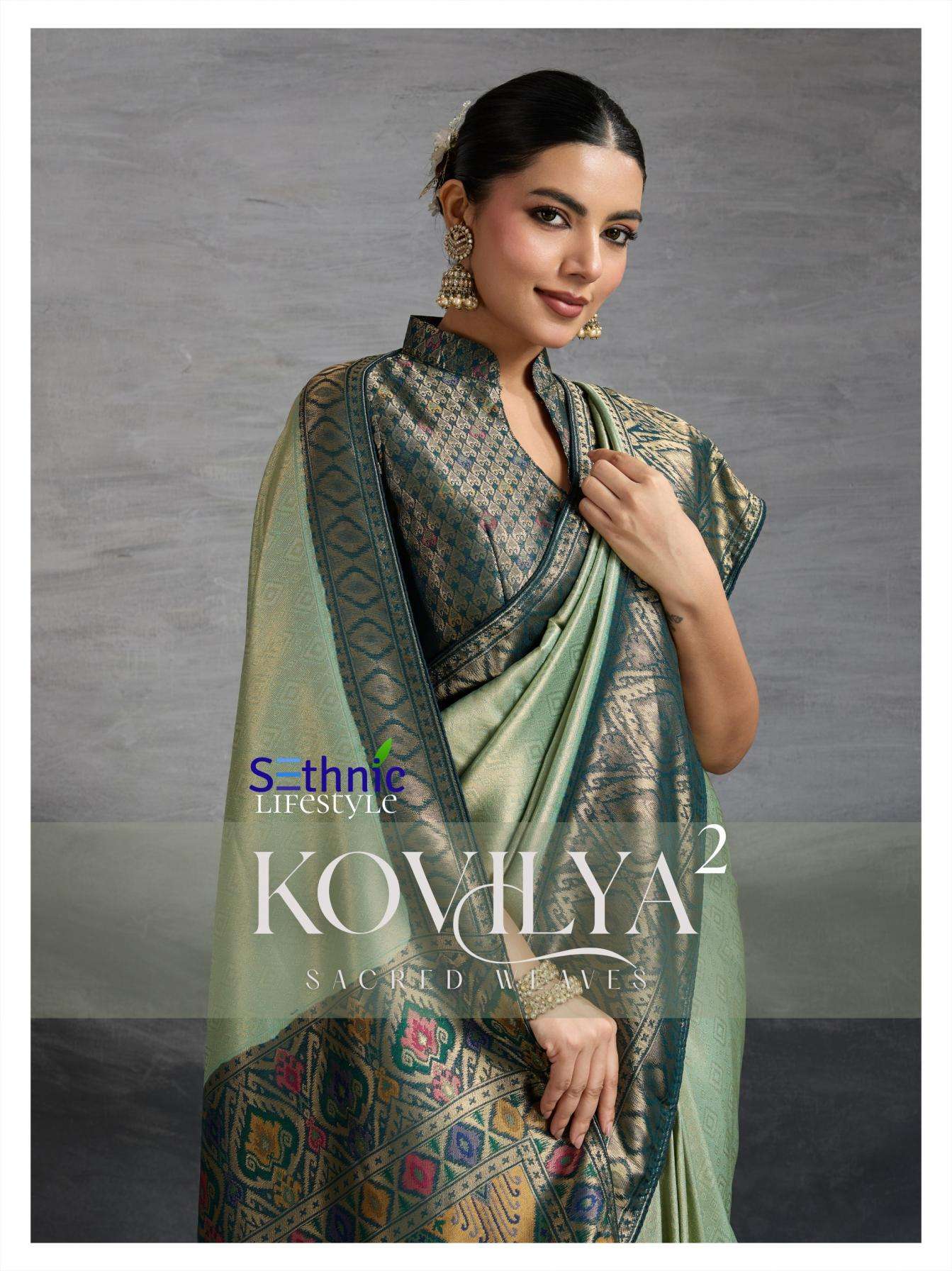 Sethnic Lifestyle Presents Kovilya Vol-2 Shop Trendy Kanjivaram Silk Saree Catalog Wholesaler And Exports