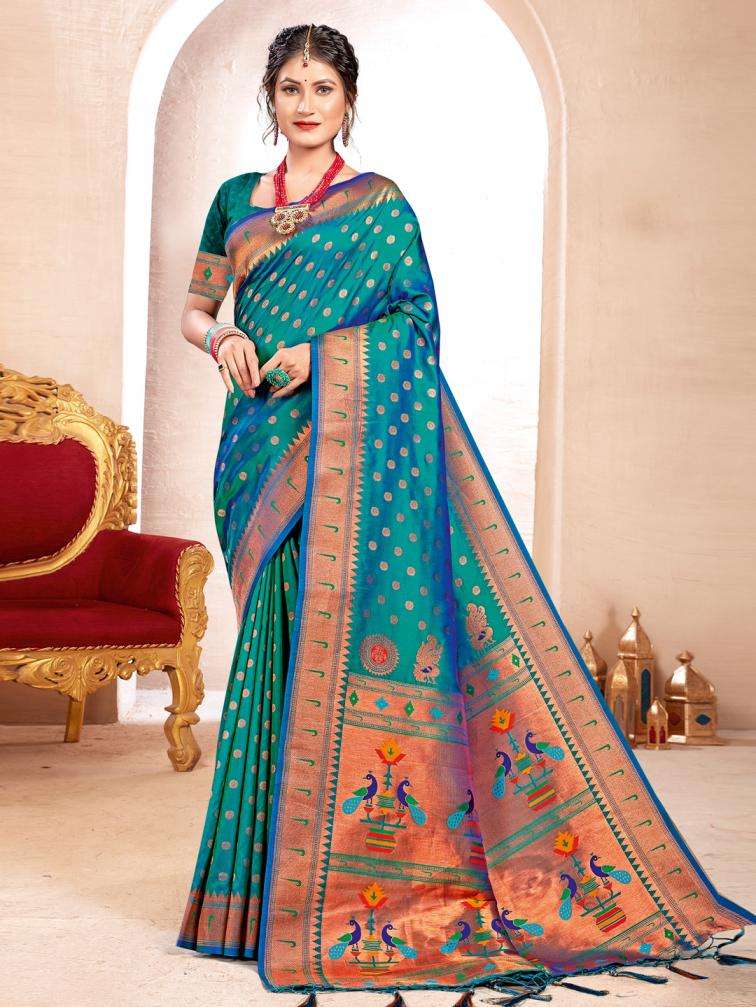 astita presents KAVITA fancy designer Paithani SILK fabric saree wholesale with Fancy latkan