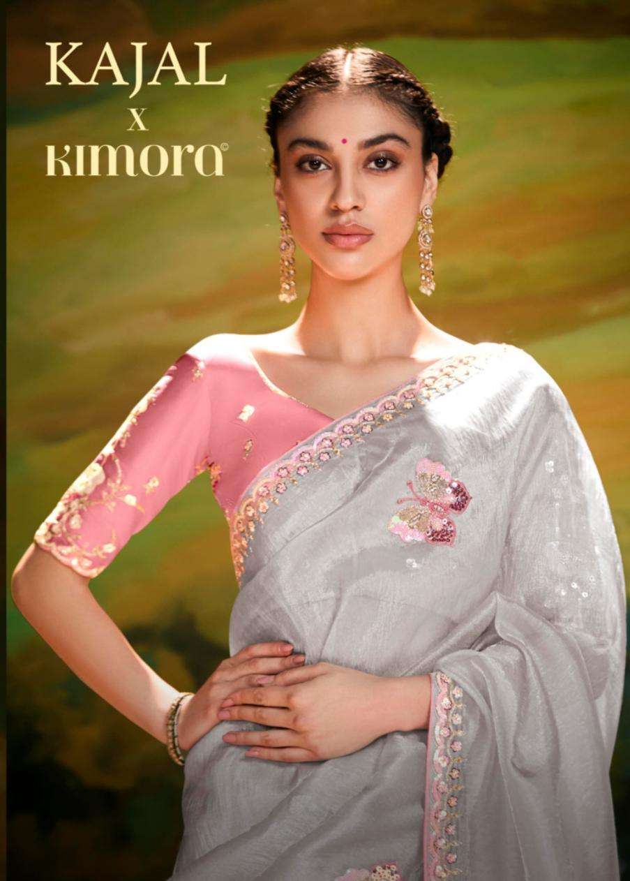 kimora presents kajal 5392 organza exclusive sarees catalog wholesaler