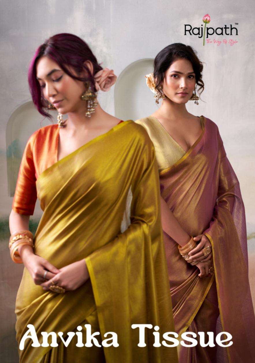 rajpath presents anvika tissue handloom elegant style sarees