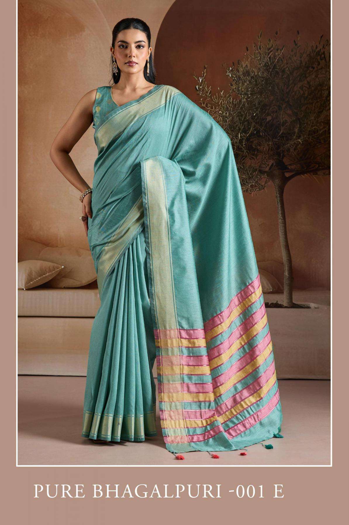 rajtex presents pure bhagalpuri handwoven hit design saree wholesaler
