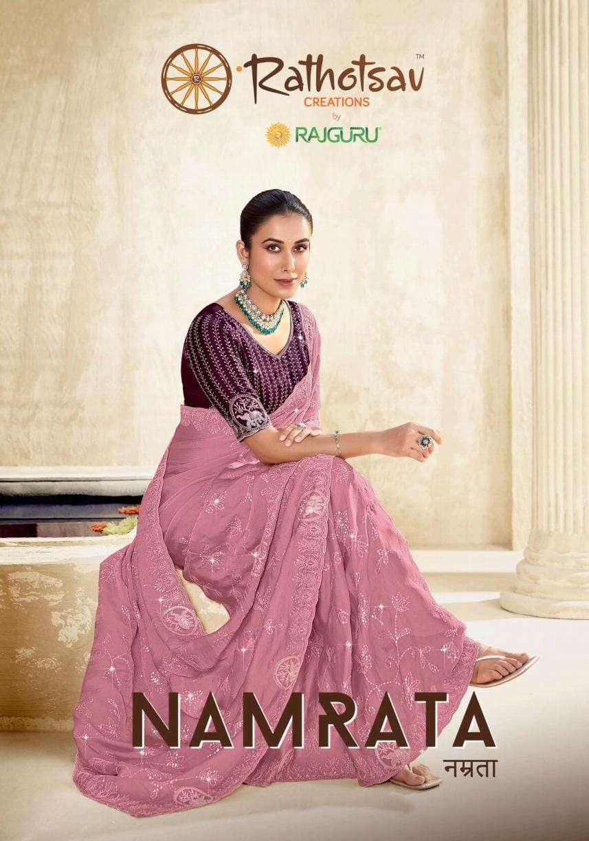 RATHOTSAV BY RAJGURU PRESENTS NAMRATA FANCY SAREES CATALOG WHOLESALER AND EXPORTER IN SURAT