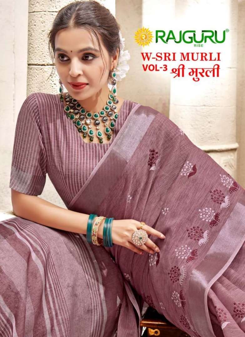RATHOTSAV BY RAJGURU PRESENTS W-SRI MURLI VOL-3 FANCY SAREES CATALOG WHOLESALER AND EXPORTER IN SURAT