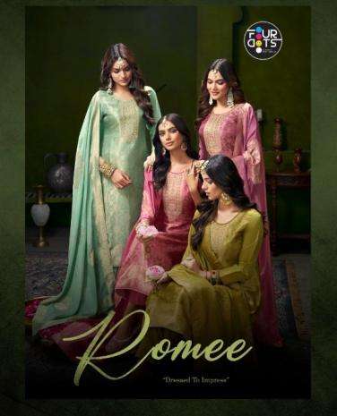Fourdots Presents Romee Viscose Silk Jacquard Party Wear Unstitched Dress Material Catalog Wholesaler And Exporter in Surat