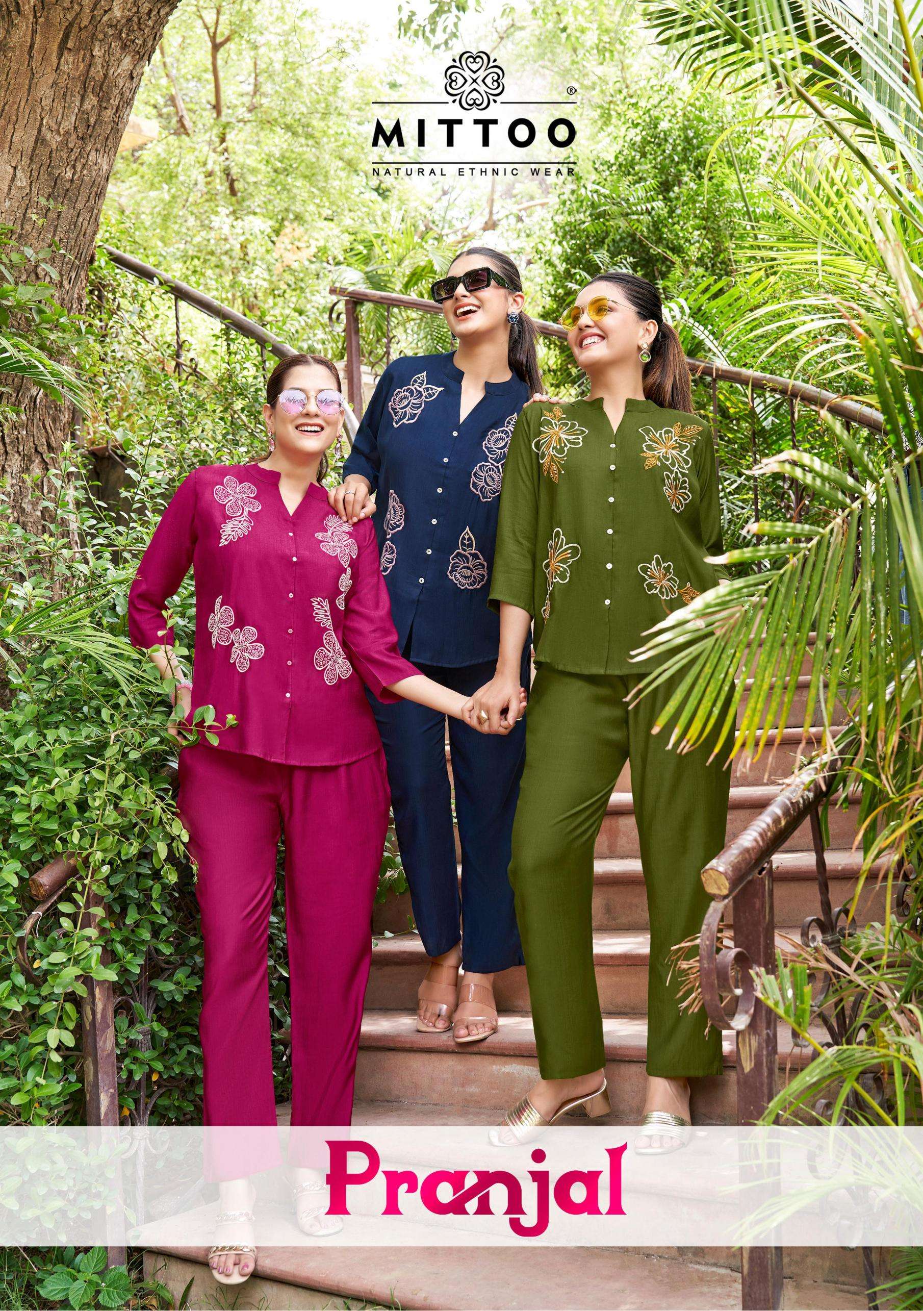 Mittoo Presents Pranjal Viscose Weaving Readymade Elegance Co-Ord Sets Wholesaler And Exporter 