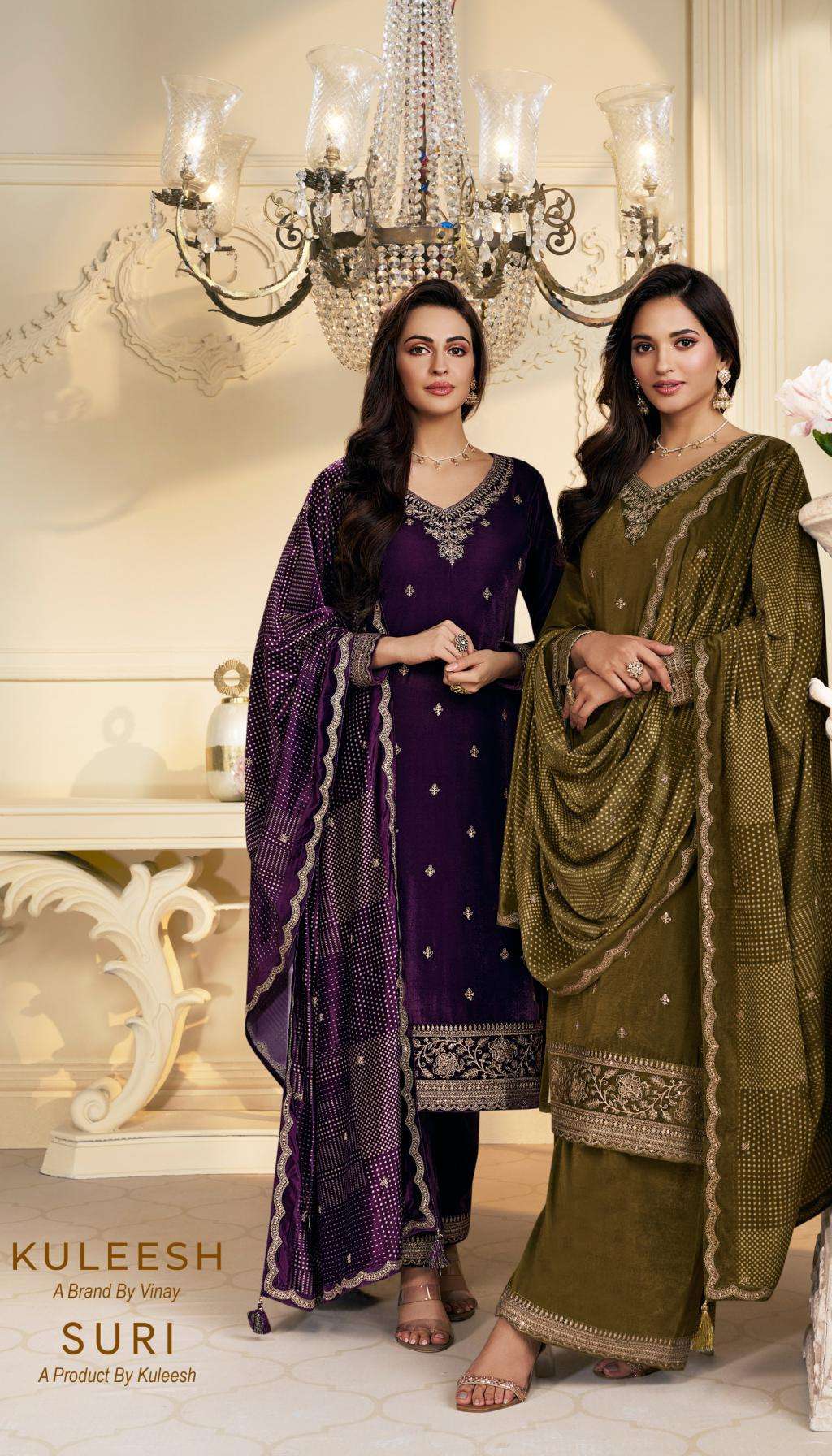 vinay kuleesh presents suri winter special velvet designer salwar suit wholesaler