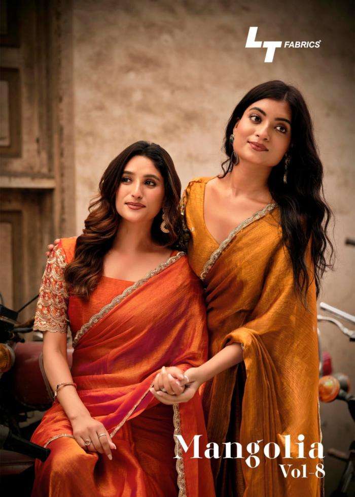 Lt Fashion Presents Magnolia Vol-8 Unique Malai Silk Sarees Catalog Wholersaler And Exporter In Surat