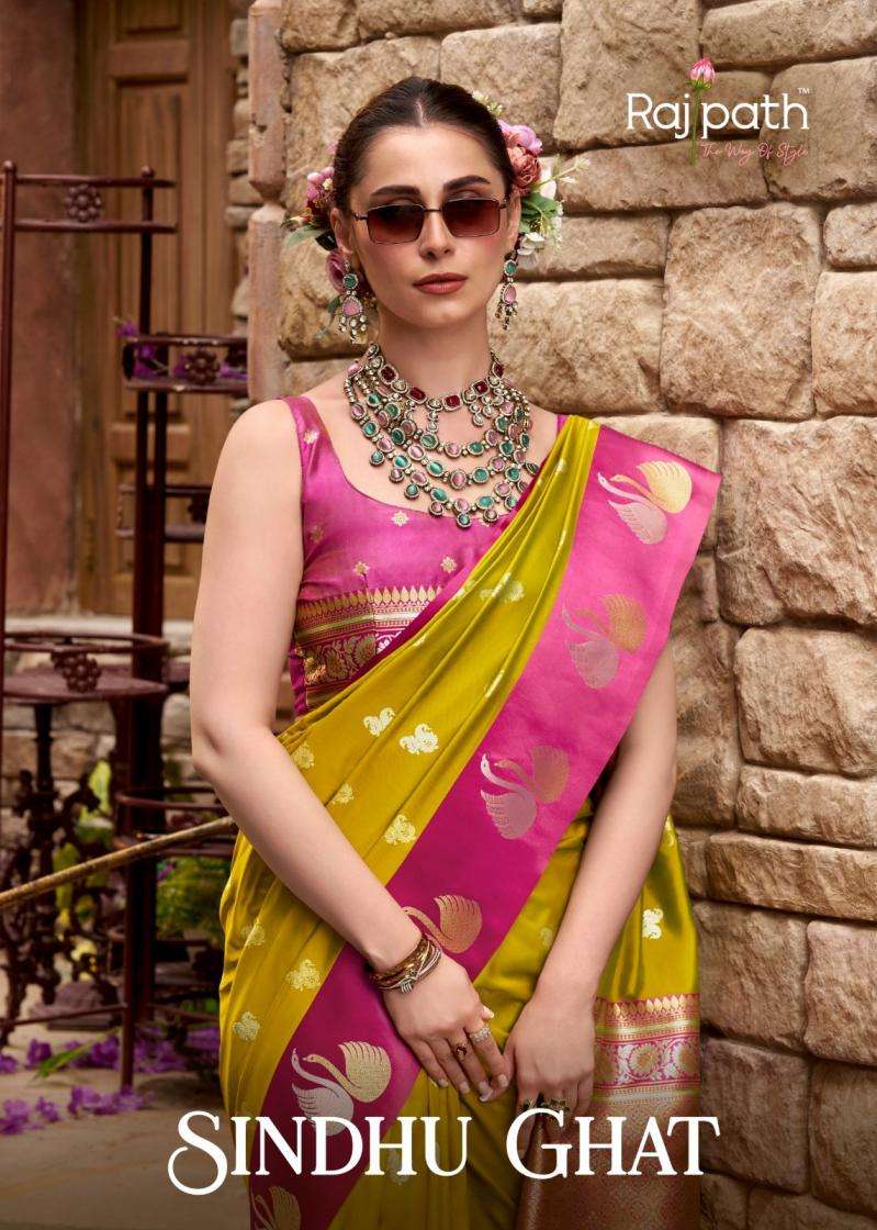Rajpath Presents Sindhu Ghat Traditional Satin Silk Sarees Catalog Wholesaler And Exporter In Surat
