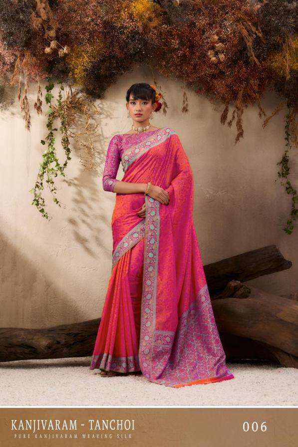 Rajtex Presents Kanjivaram Tanchoi Traditional Weaving Silk Sarees Catalog Wholesaler 