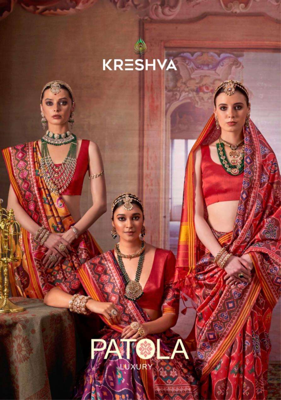 kreshva presents patola luxury twill silk luxurious sarees for women