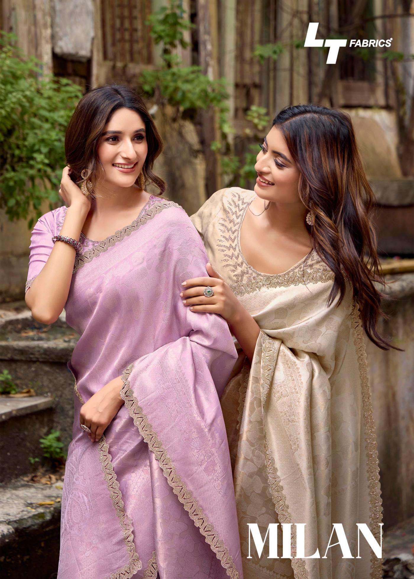 lt sarees presents milan weaving satin luxurious sarees for women