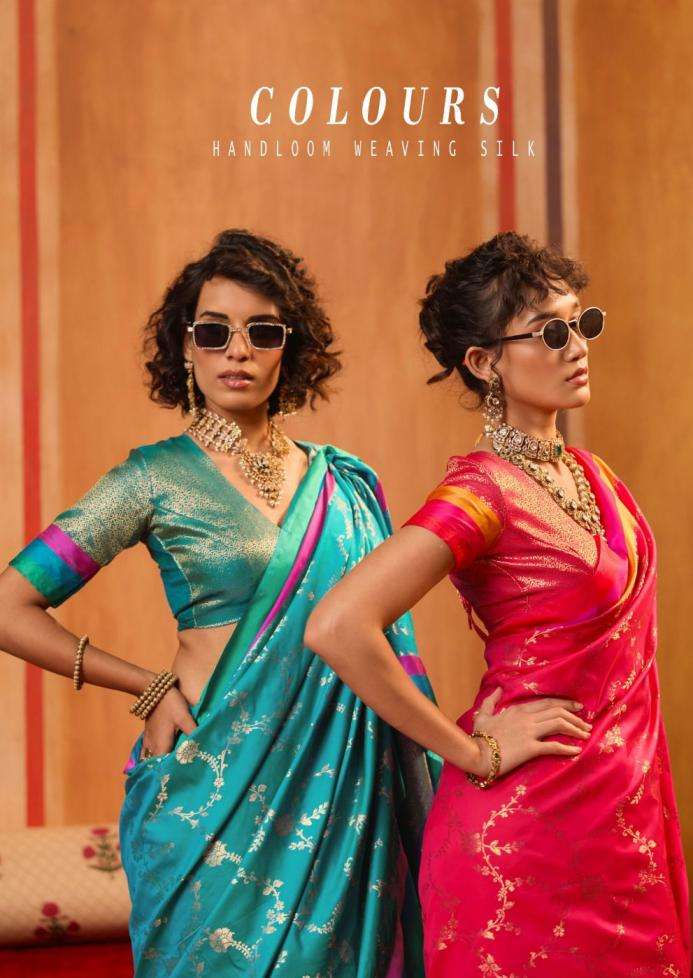 rajtex presents colours unique silk satin patta handloom weaving sarees catalog