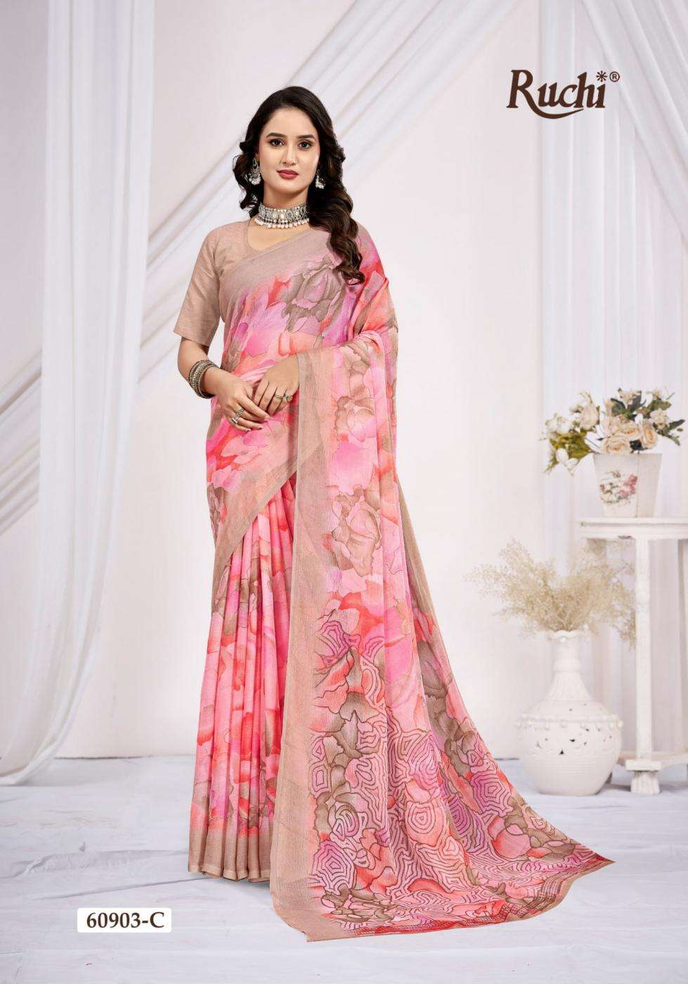 ruchi sarees presents star chiffon vol 223 daily wear sarees catalog wholesaler