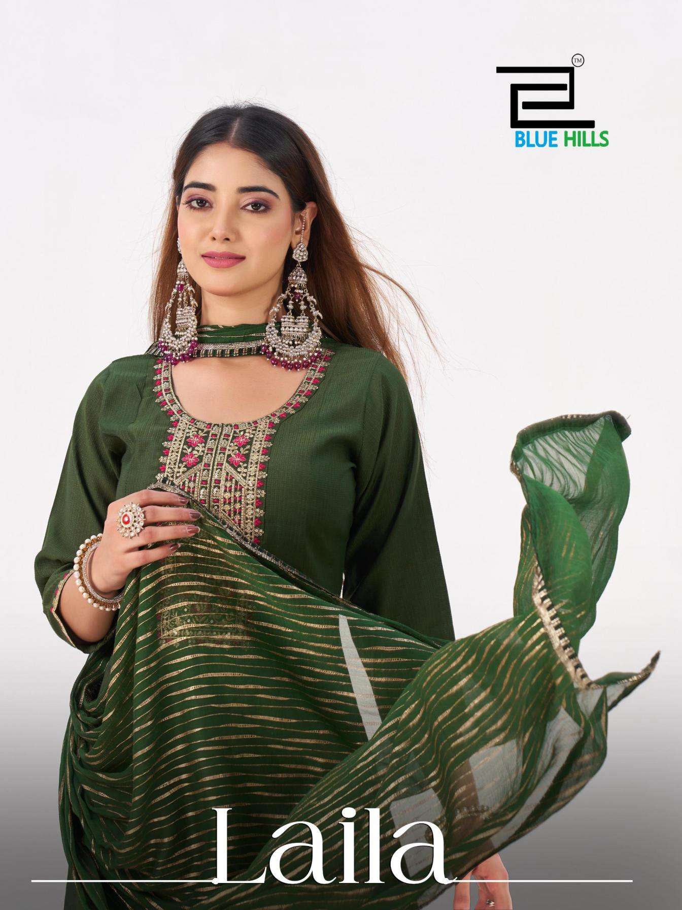 blue hills presents laila berlin silk fully stitch big size modern kurtis catalog