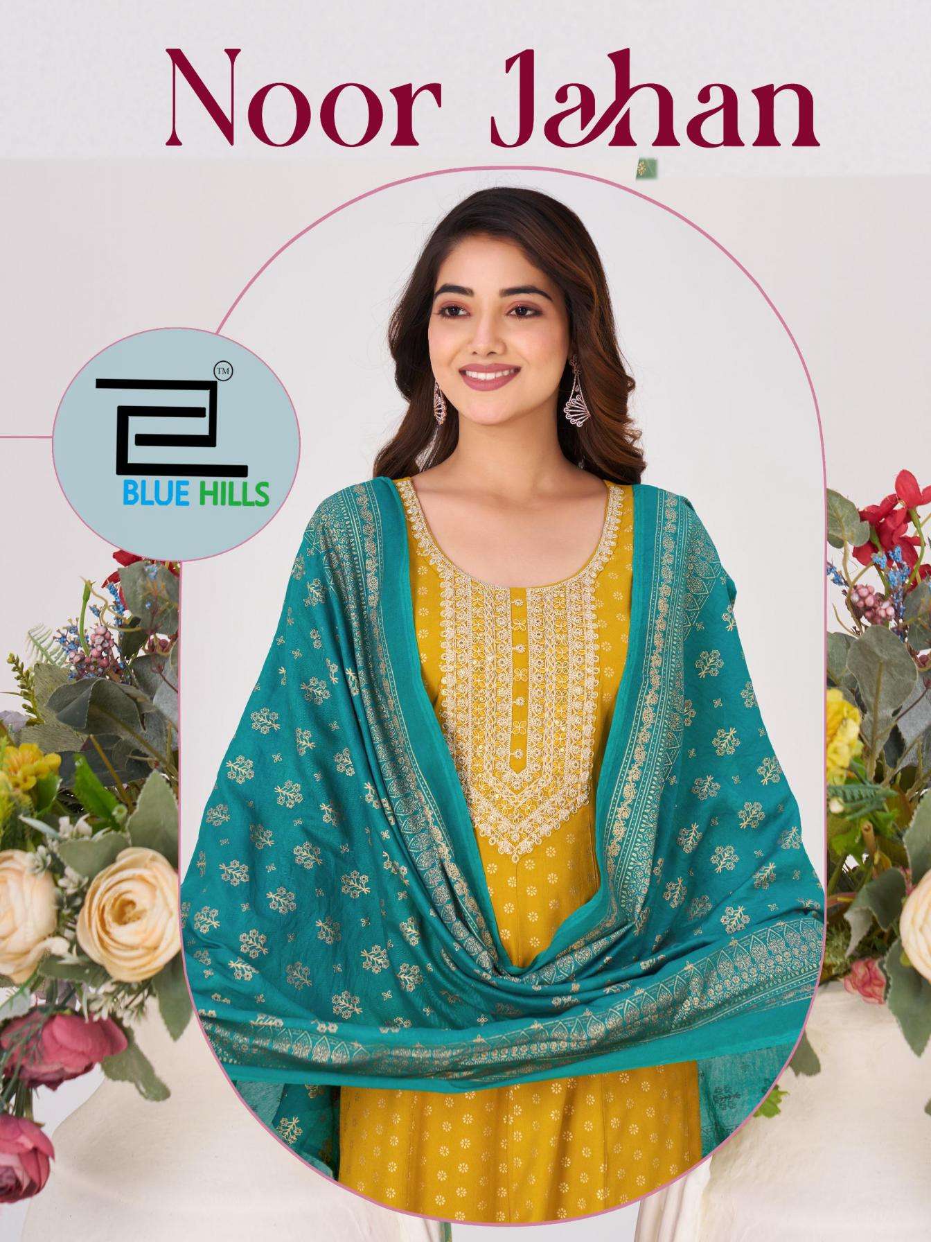 blue hills presents noor jahan rayon readymade amazing plus size suit for womens