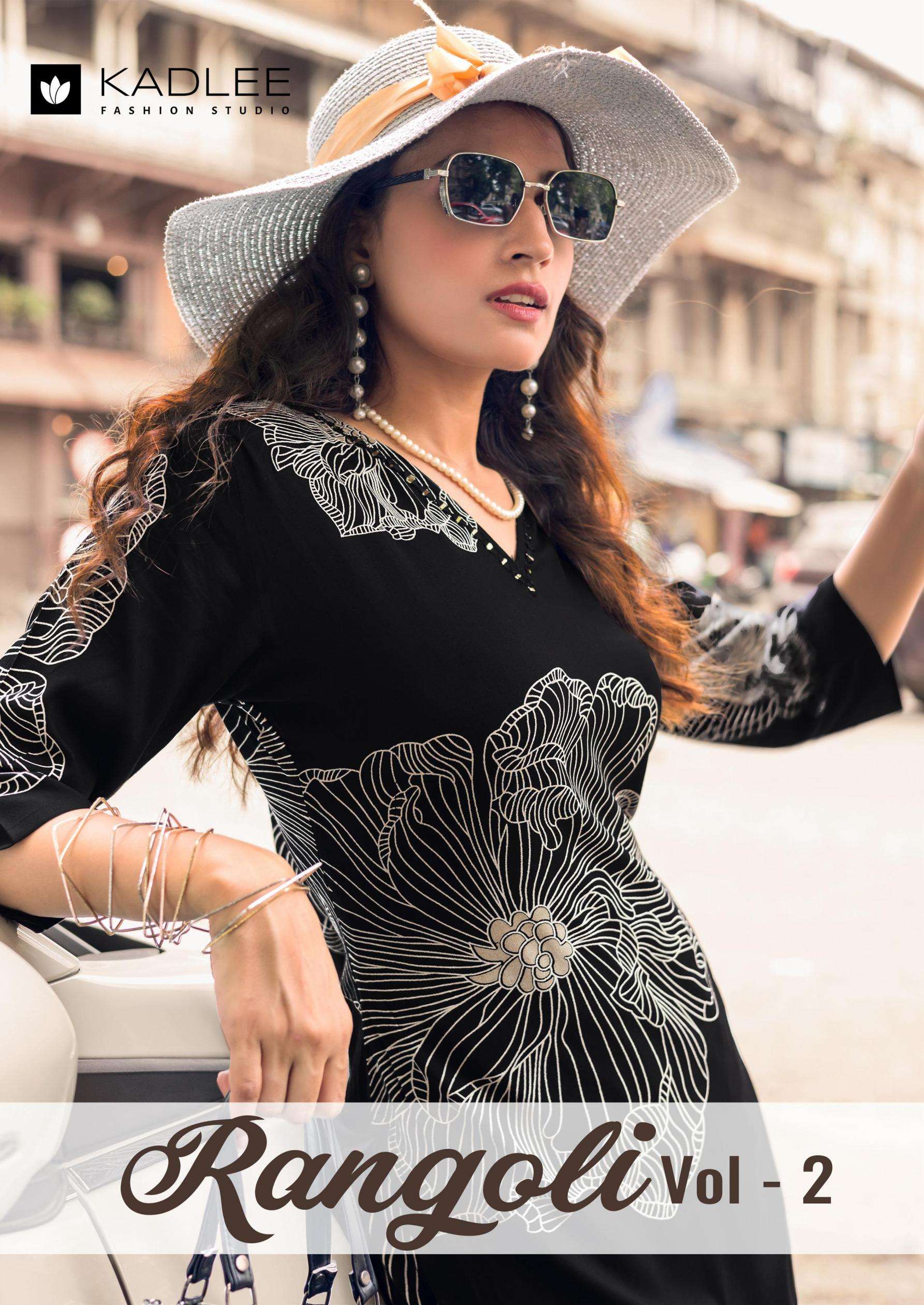 kadlee presents rangoli vol 2 rayon readymade unique kurti with pant