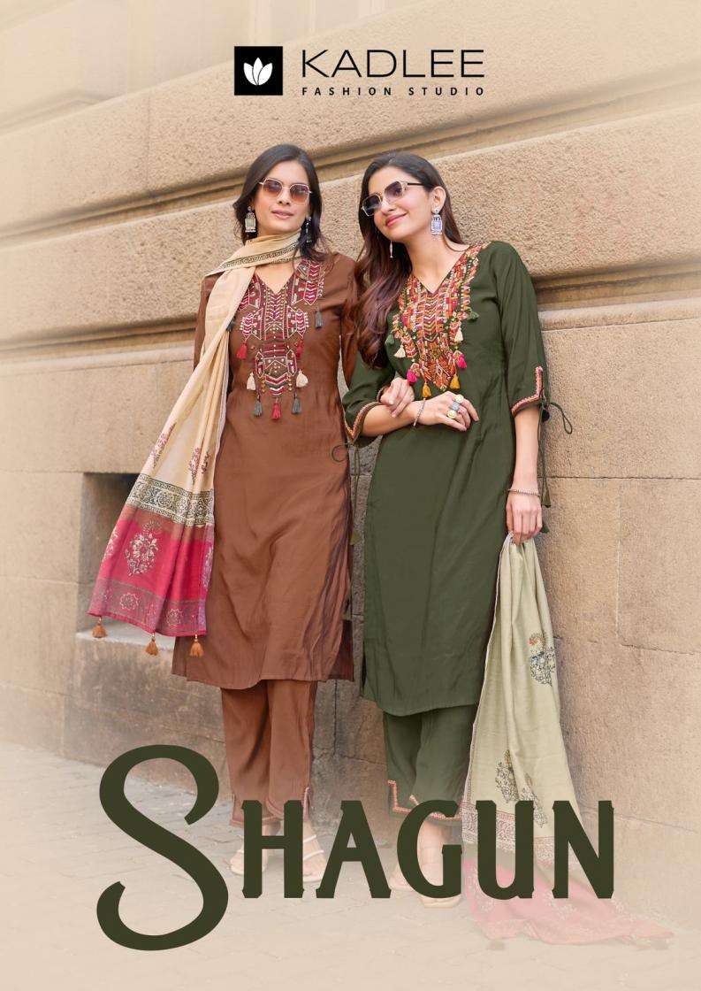 kadlee presents shagun rasian silk thread & handwork readymade 3pcs dress