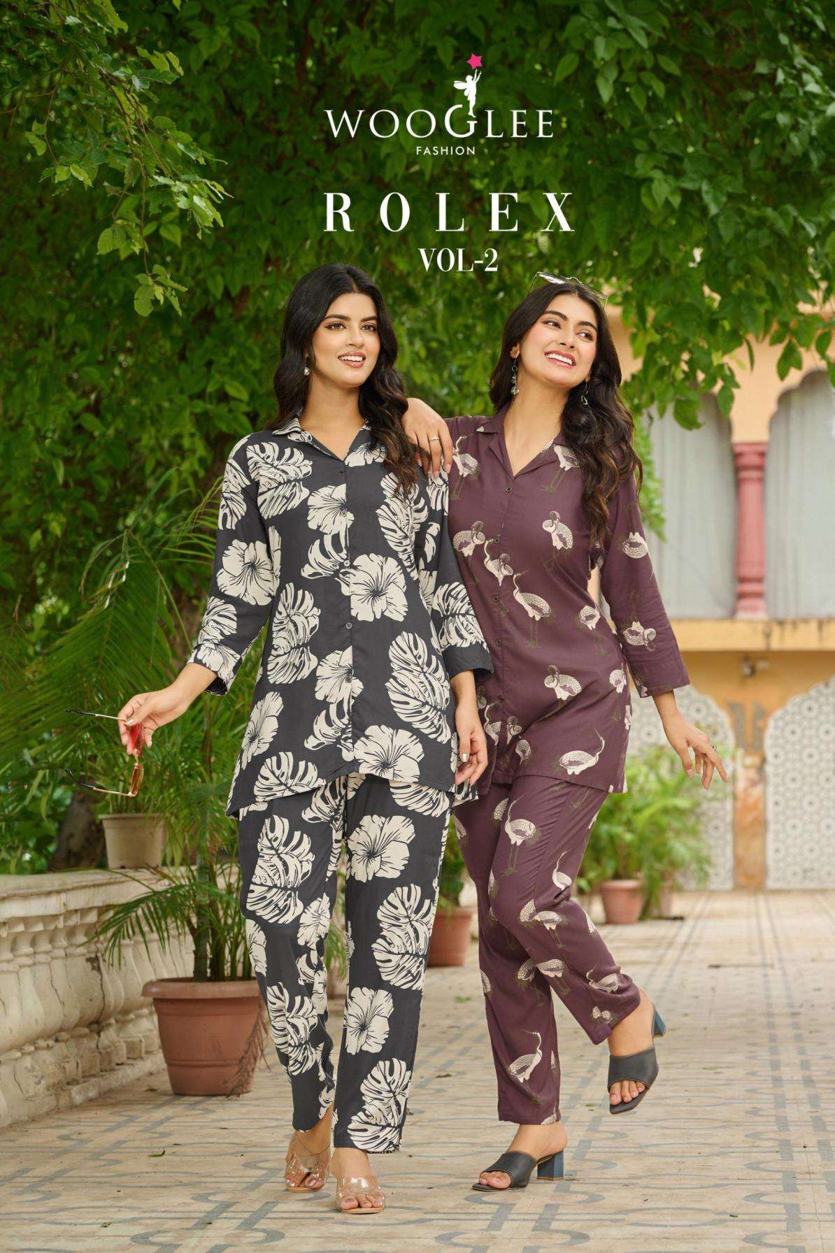 wooglee presents rolex vol 2 rayon fully stitch stylish co-ord for girls