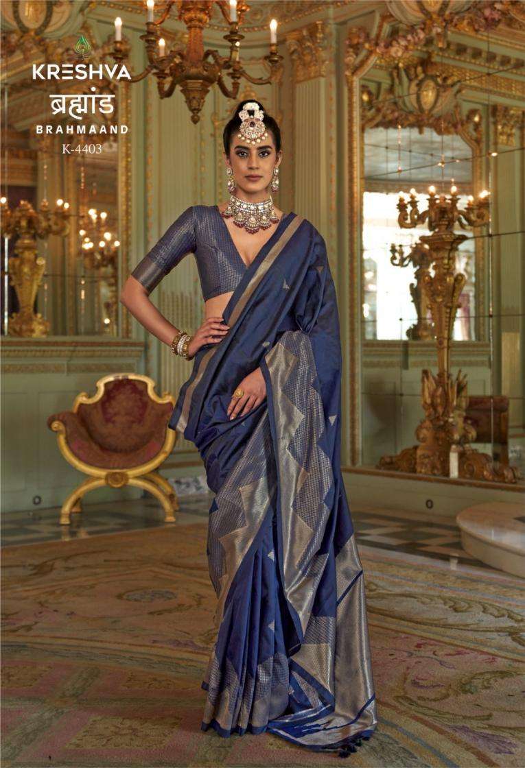 kreshva presents brahmaand 4399-4404 soft silk party wear sarees