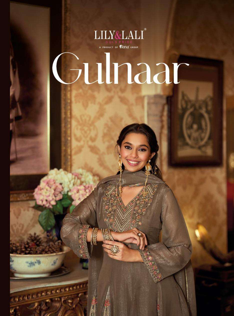 lily & lali presents gulnaar fancy silk readymade premium 3pcs dress