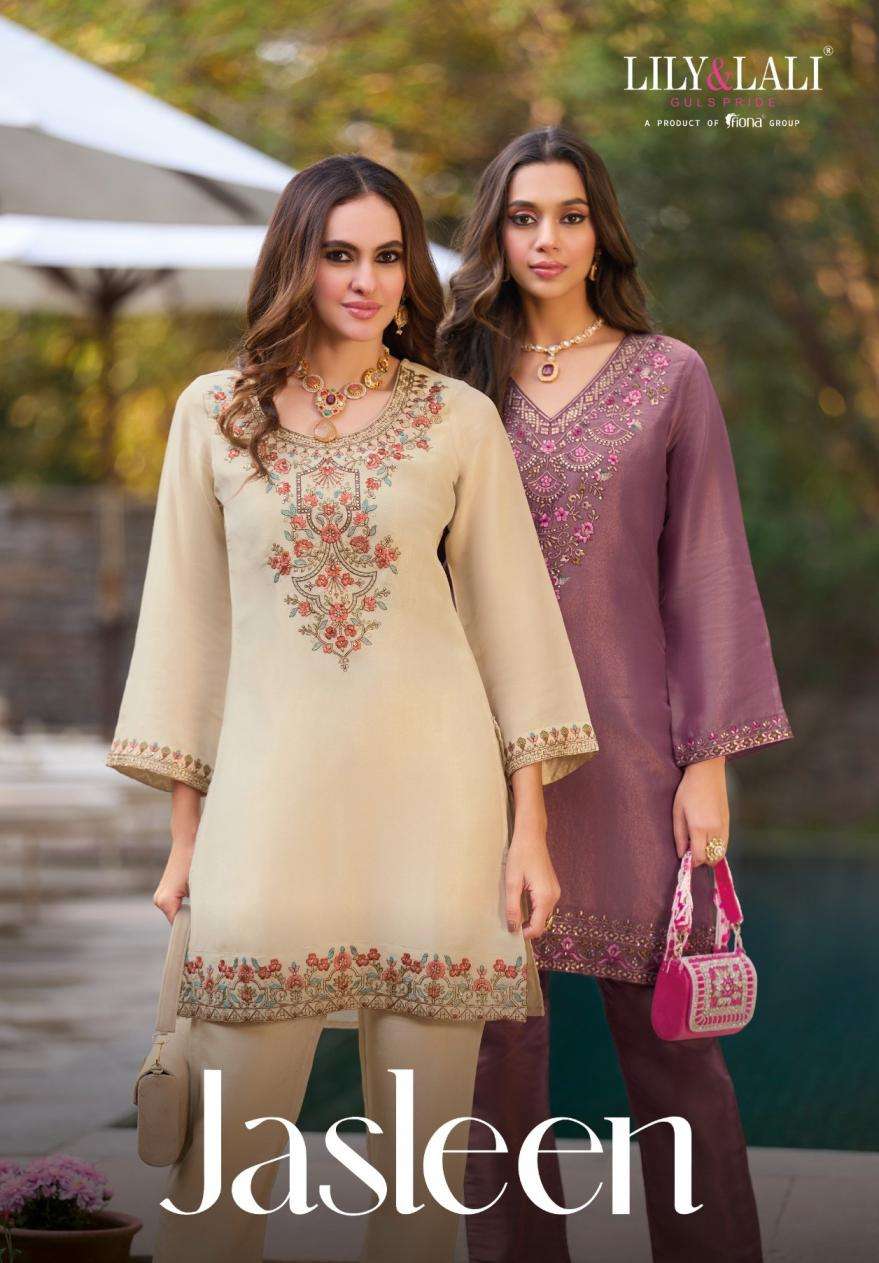 lily & lali presents jasleen viscose simmer silk fully stitch classic co-ord sets