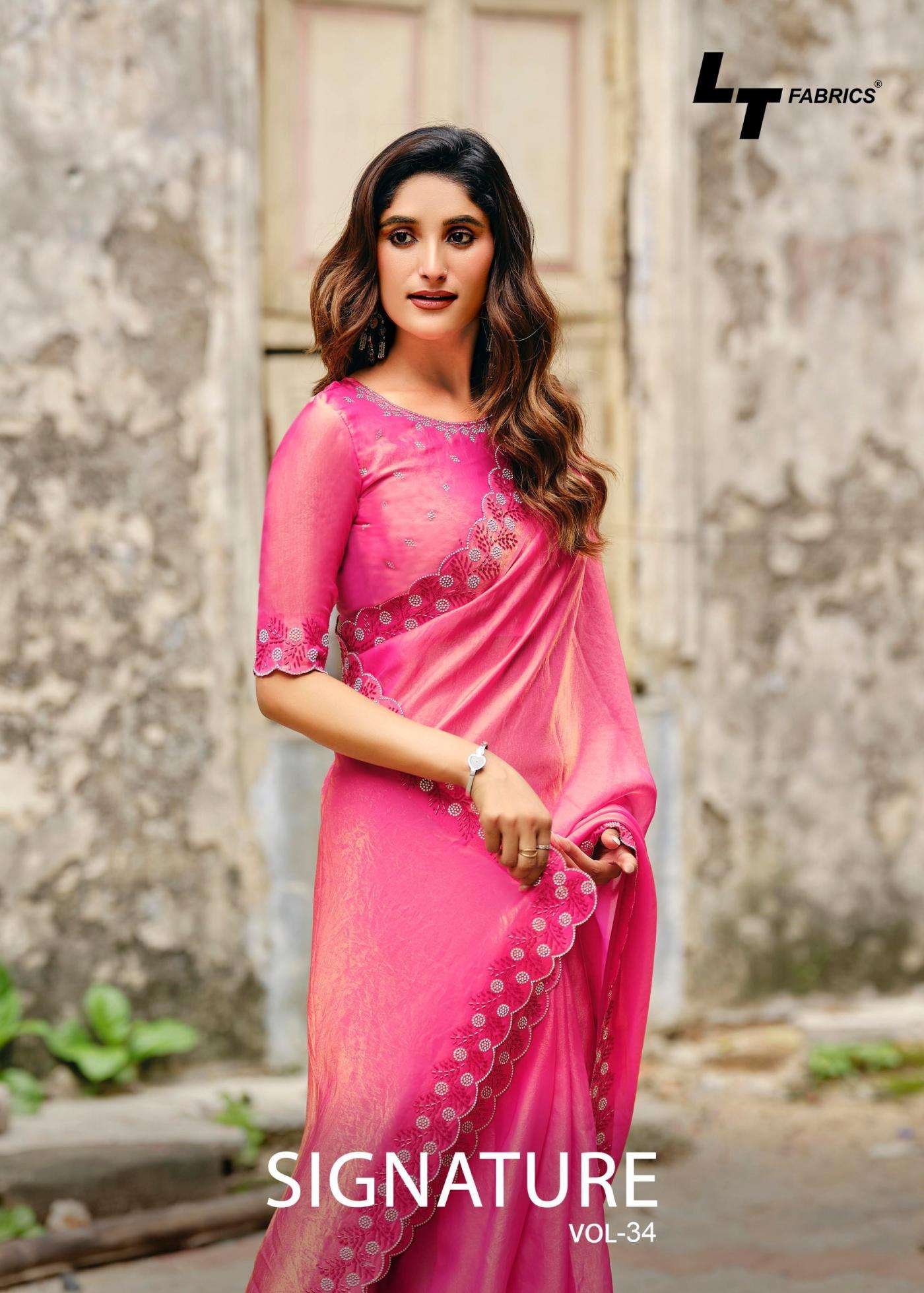 LT Fabrics Presents Signature Vol-34 Wholesale Naylon Glossy Sarees Catalog Wholesaler And Exporter 