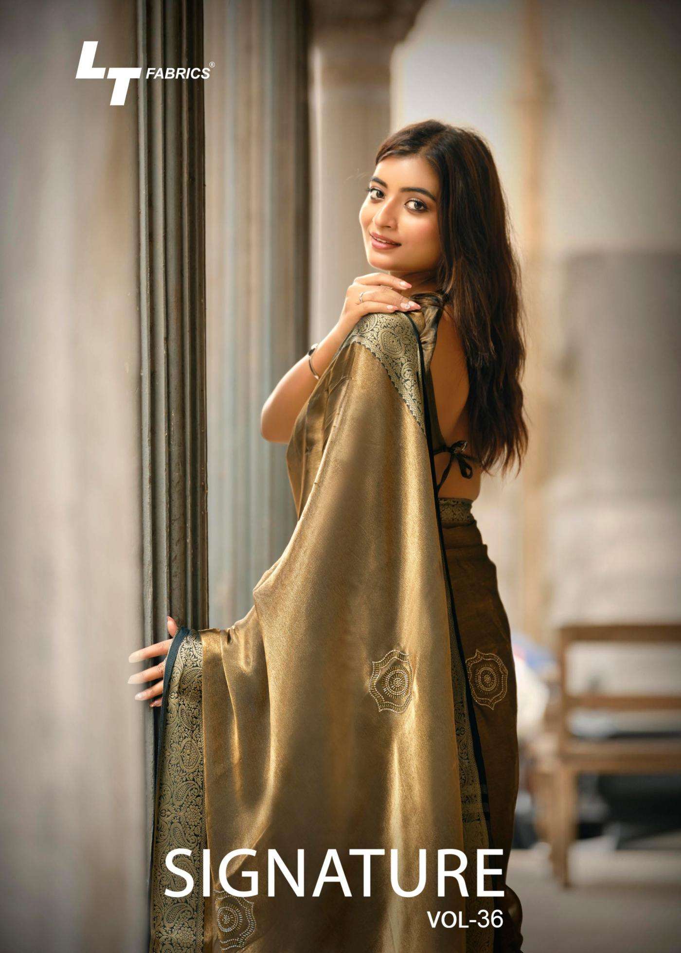 lt fashion presents signature vol 36 nylon glossy jacquard stylish sarees