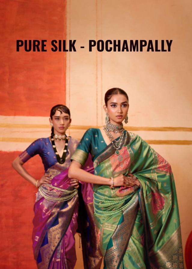 rajtex presents pure silk pochampally silk handloom weaving saree exports