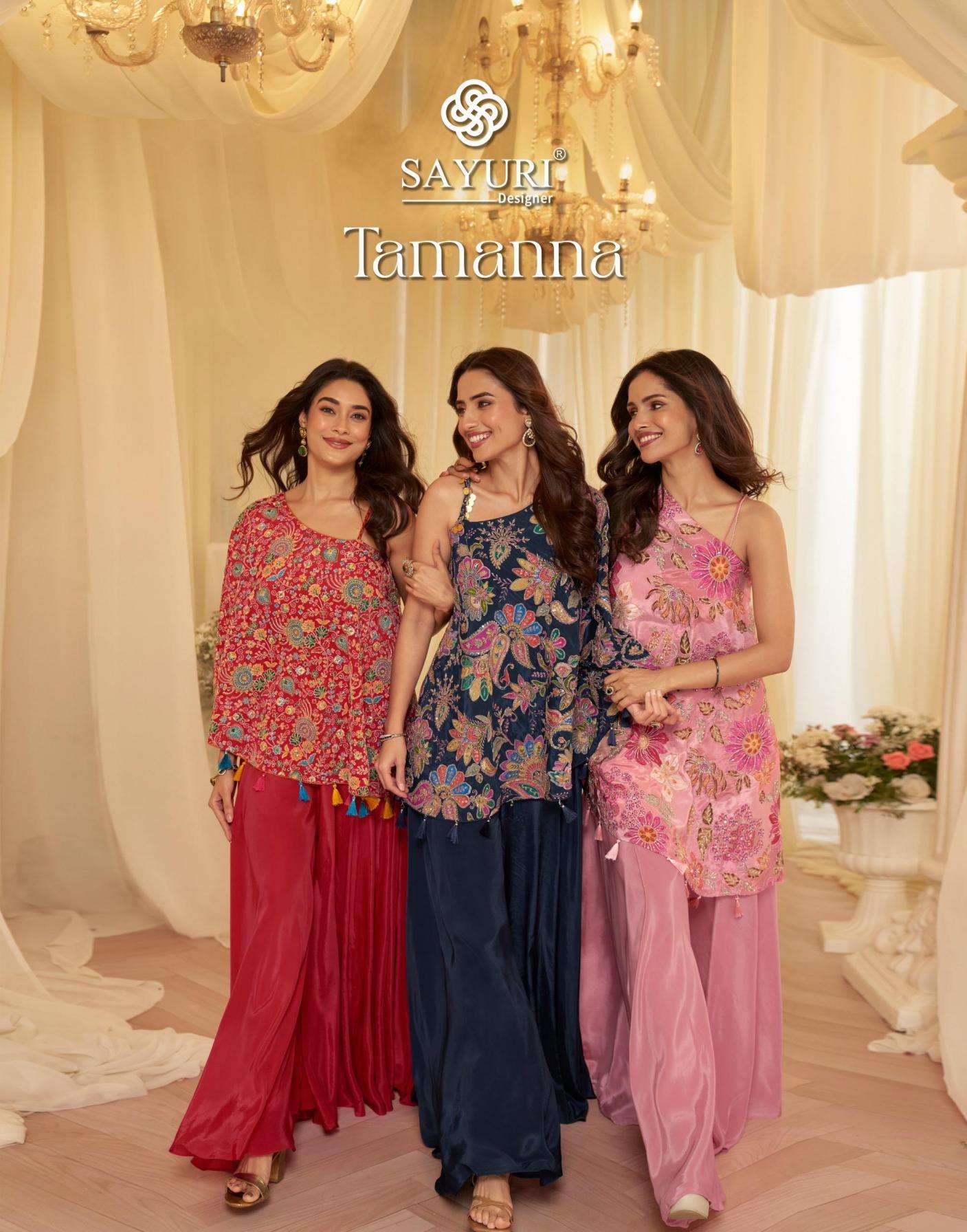sayuri designer presents tamanna viscose natural crep readymade western dress