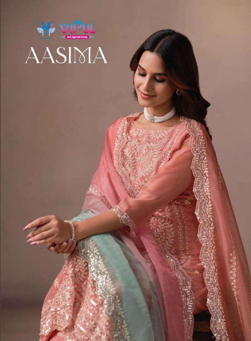 vipul presents aasima lavender organza hit design 3pcs dress