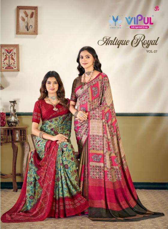 vipul presents antique royal vol 27 soft silk sarees catalog