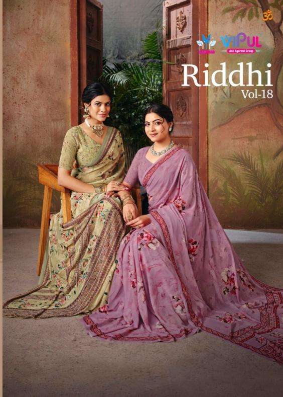 vipul presents riddhi vol 18 weightless sarees catalog