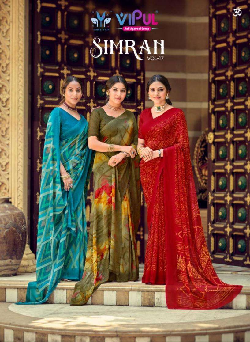 vipul presents simran vol 17 hit design fancy sarees