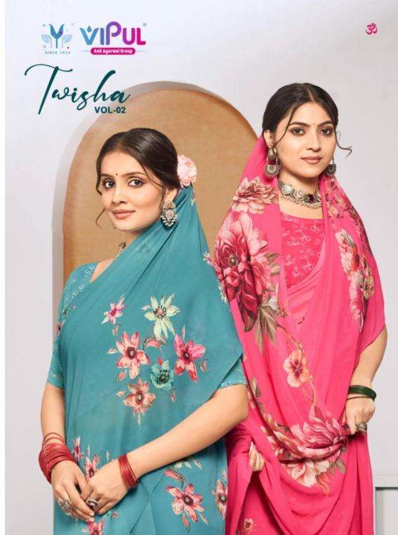 vipul presents twisha vol 2 90189-90200 weightless sarees catalog