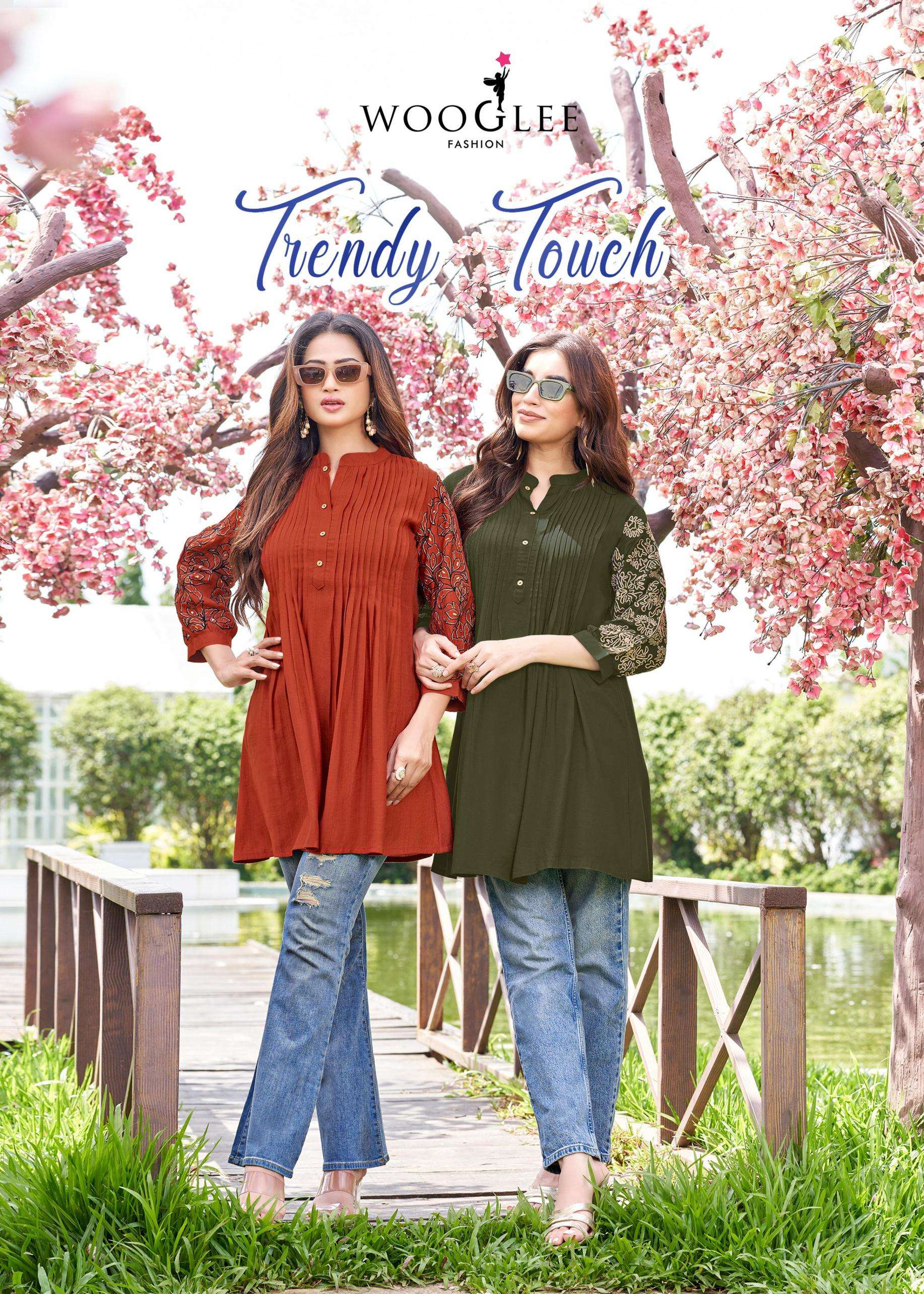 wooglee presents trendy touch rayon readymade western tops 
